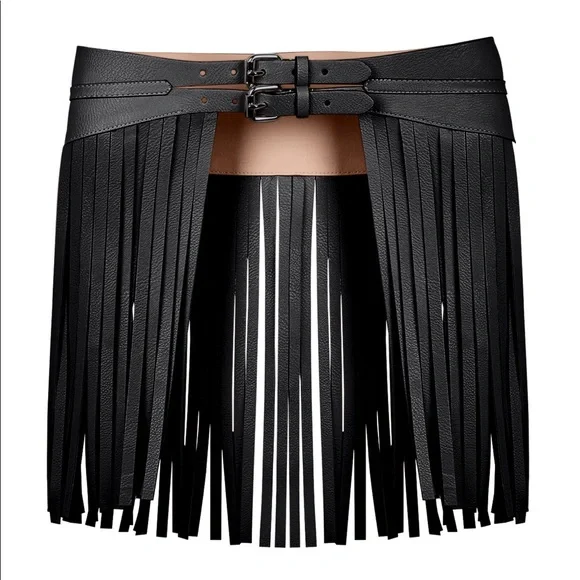 アメリヴィンテージ　FRINGE BELT BKE Glitz Fringe Belt - Women's Belts in Silver | Buckle